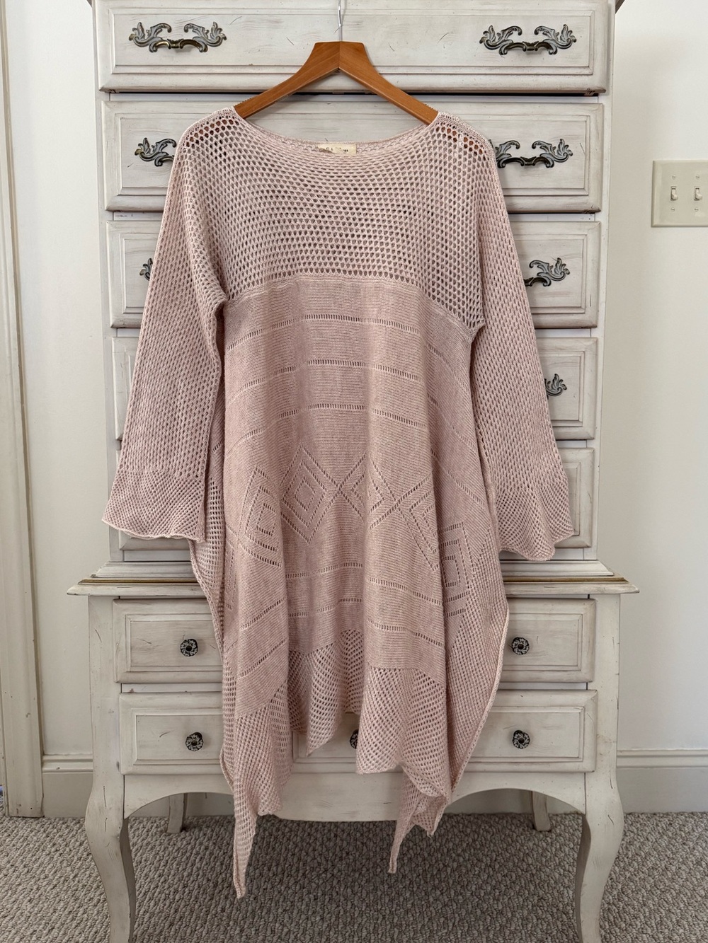 Vici Oatmeal Pointelle Knit Sweater